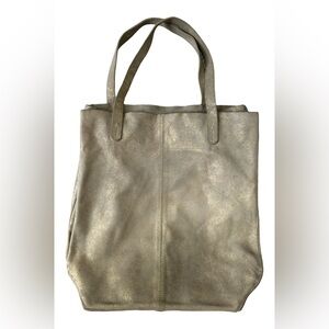 GOLD LEATHER TOTE BAG
